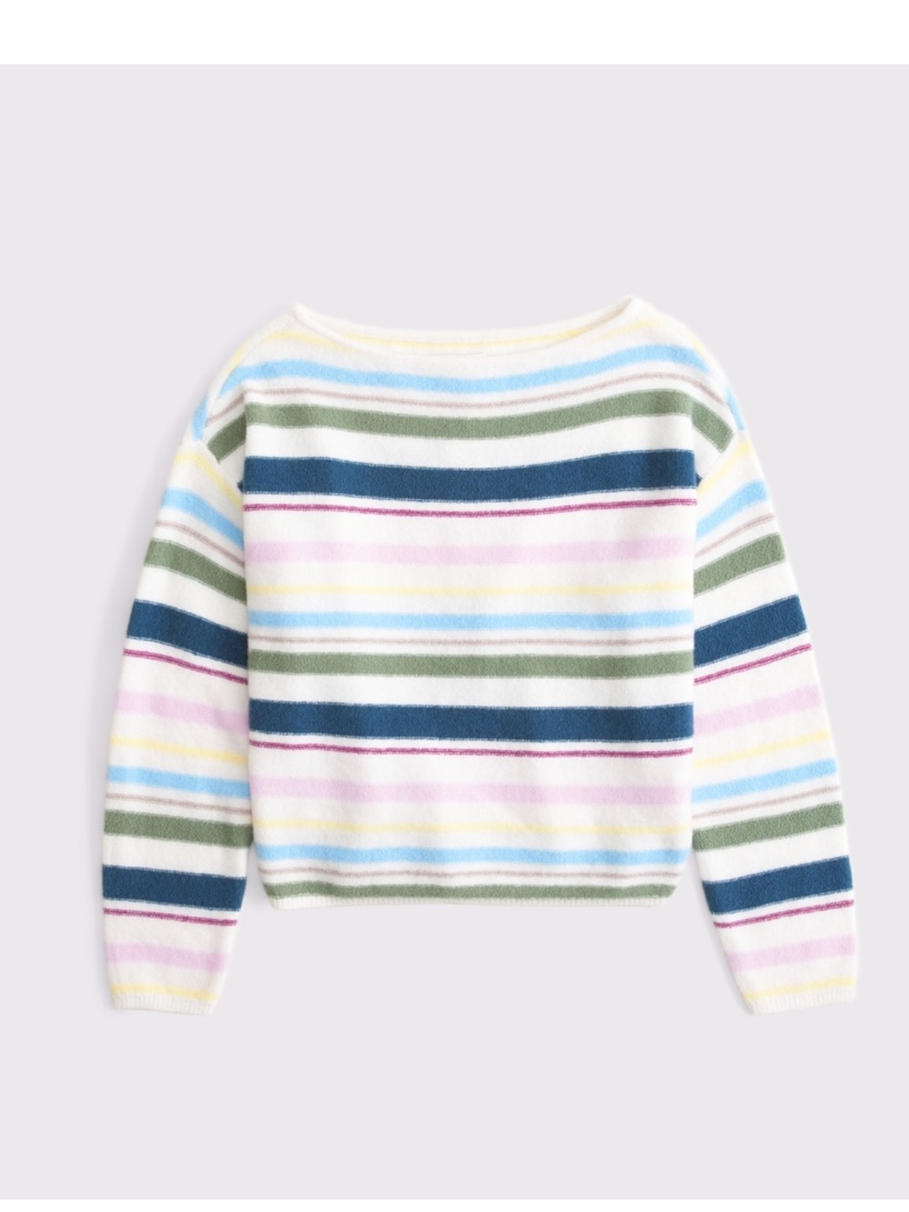 Abercrombie & Fitch Wool Blend Slash Sweater - Cream Stripe (Sold Out)